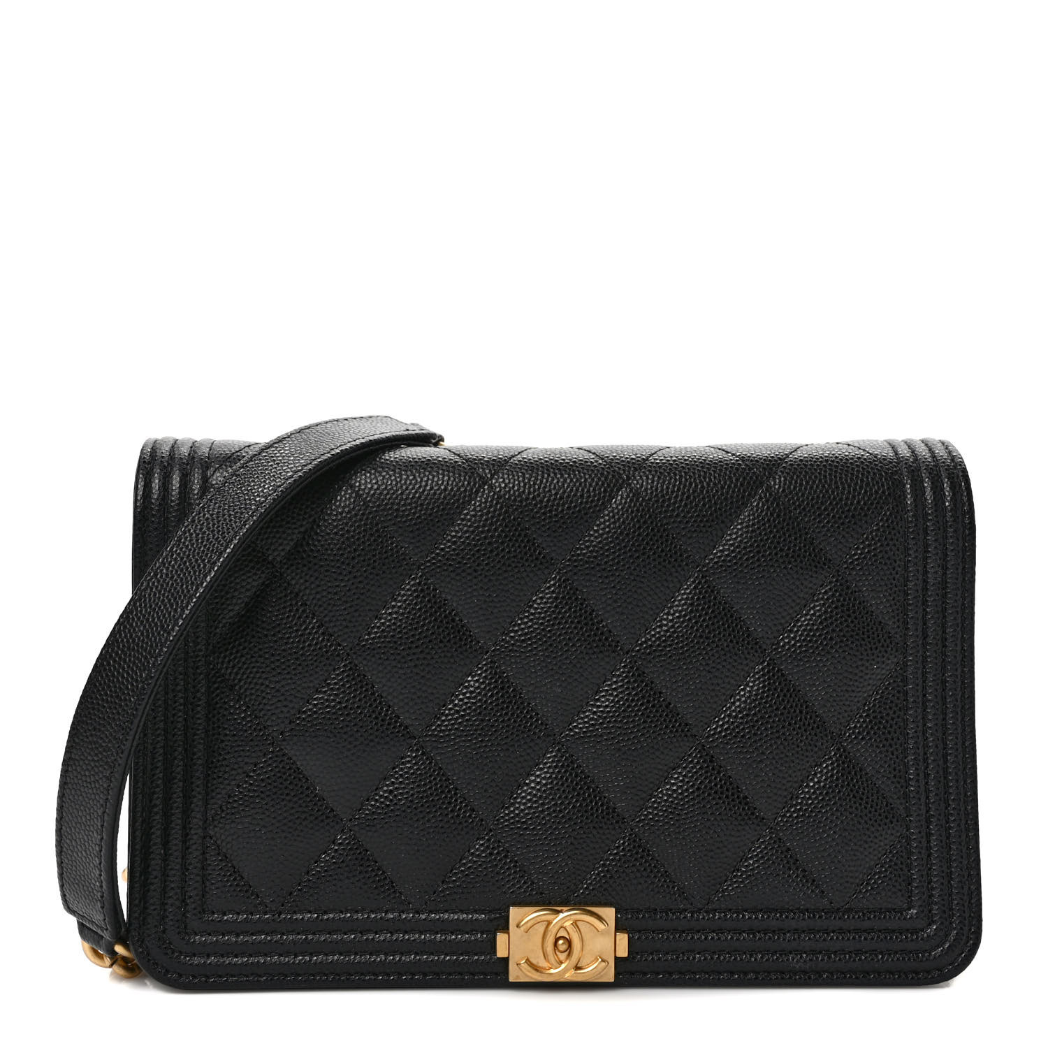 Chanel Boy Wallet On Chain WOC Black