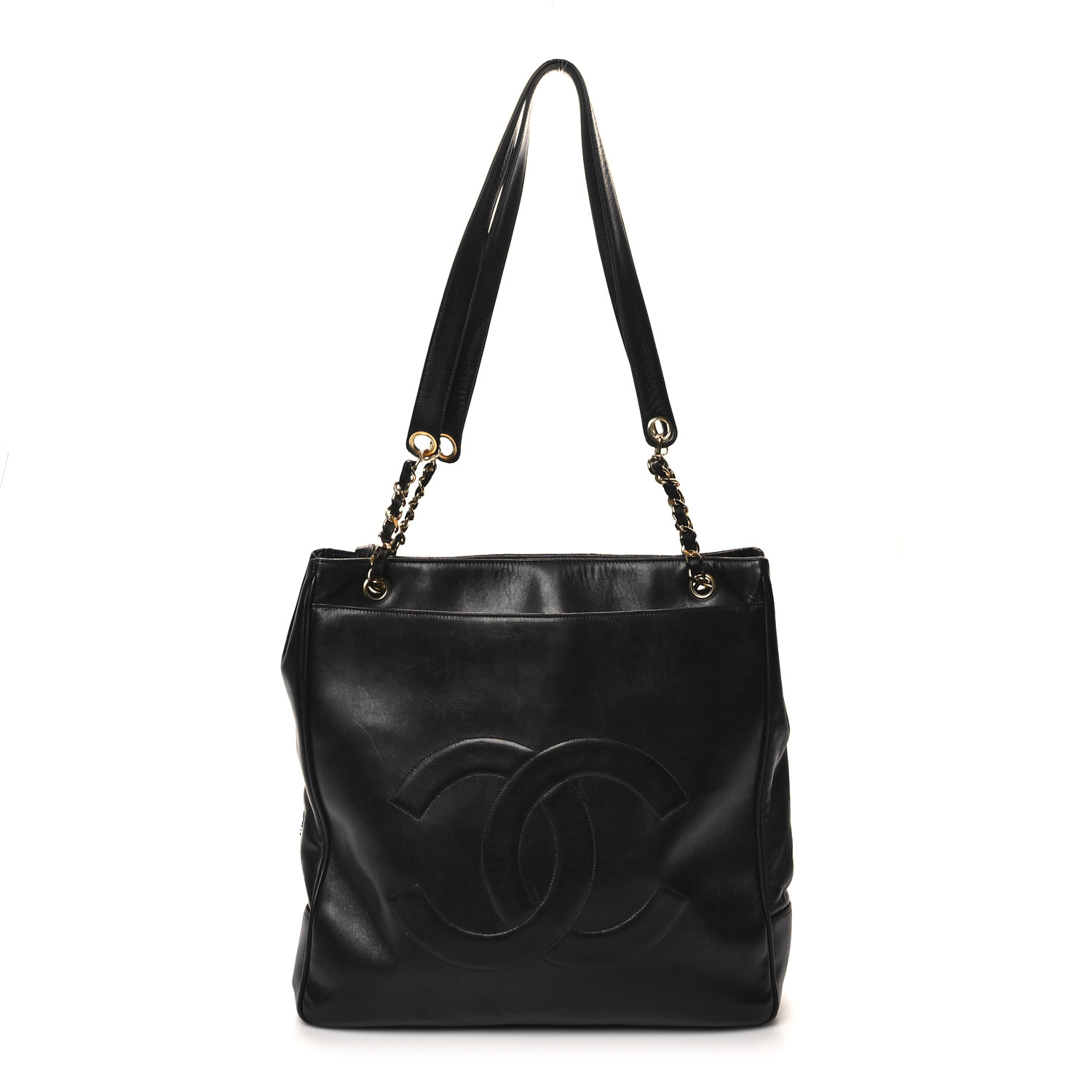 Chanel Lambskin CC Shoulder Bag Black