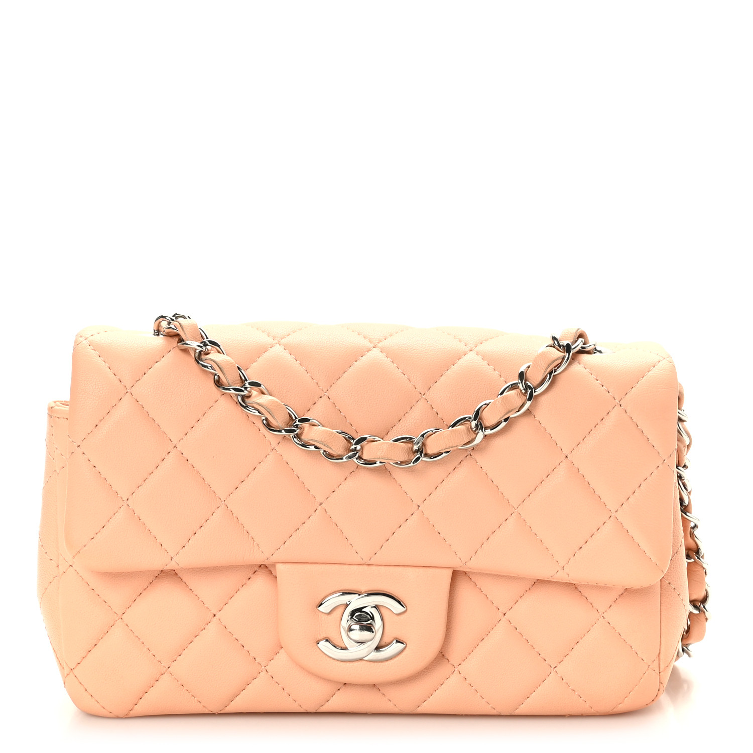 Chanel Lambskin Leather  Mini Rectangular Flap Light Pink