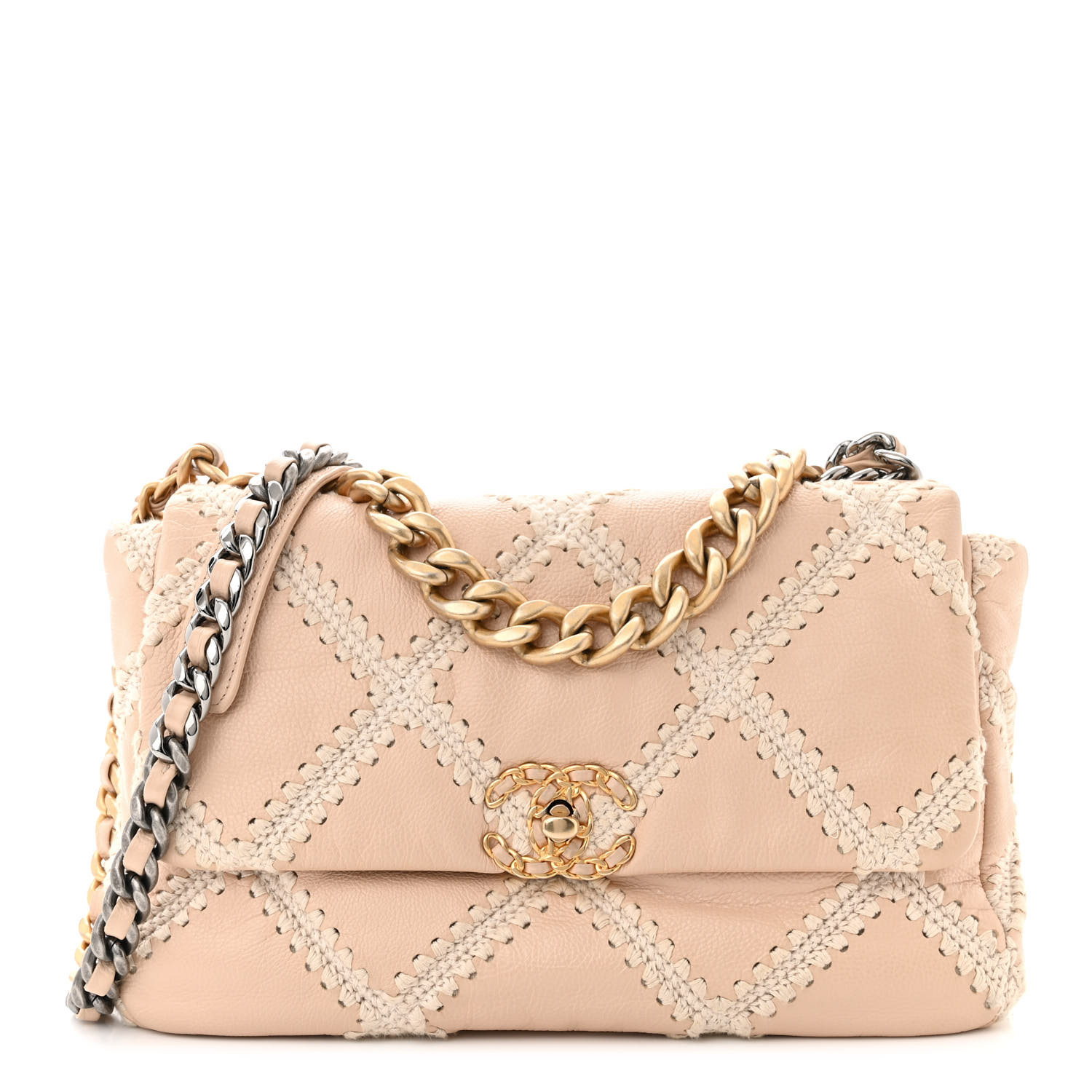 Chanel Large Chanel 19 Flap Beige