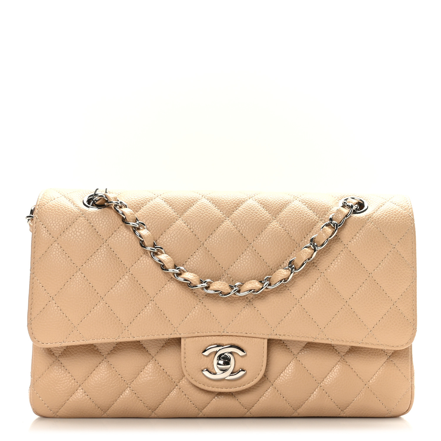 Chanel Medium Double Flap Beige