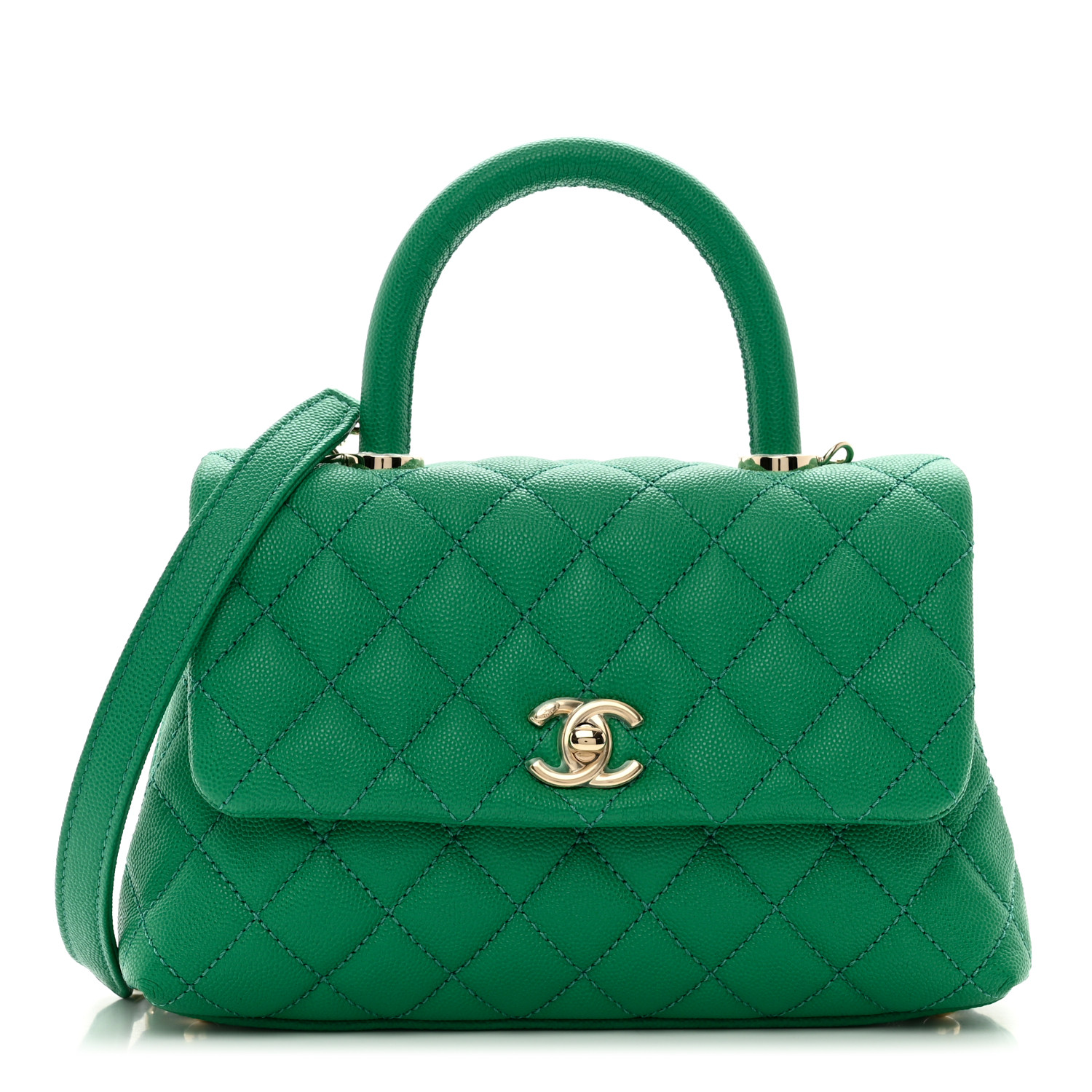 Chanel Mini Coco Handle Flap Green