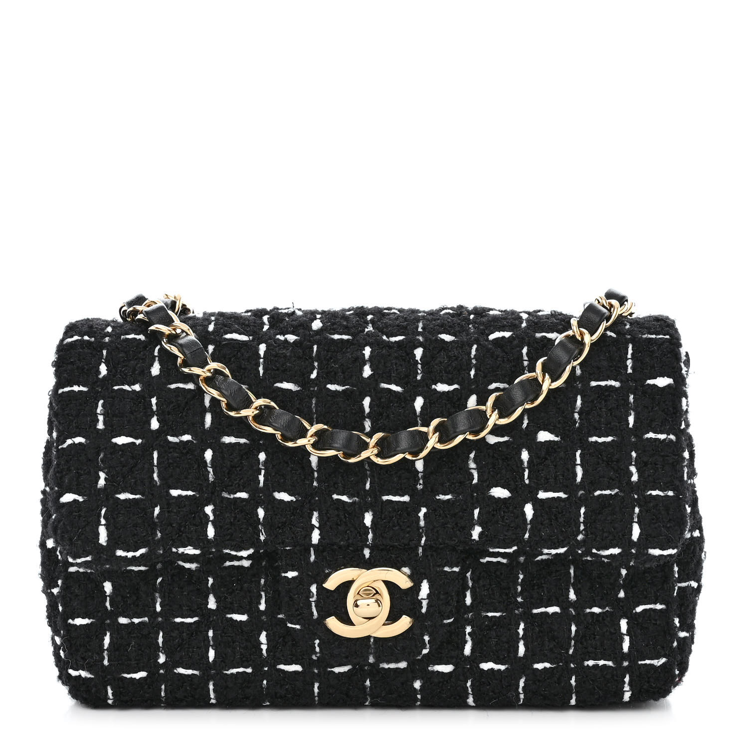 Chanel Mini Rectangular Flap Black White