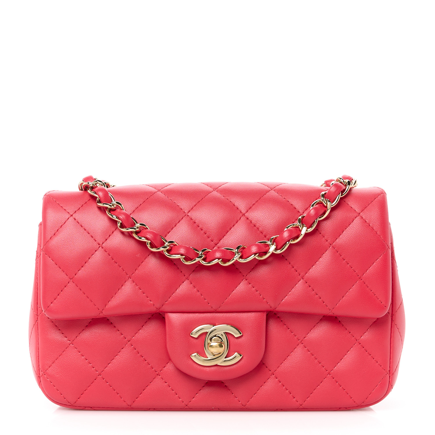 Chanel Mini Rectangular Flap Dark Pink