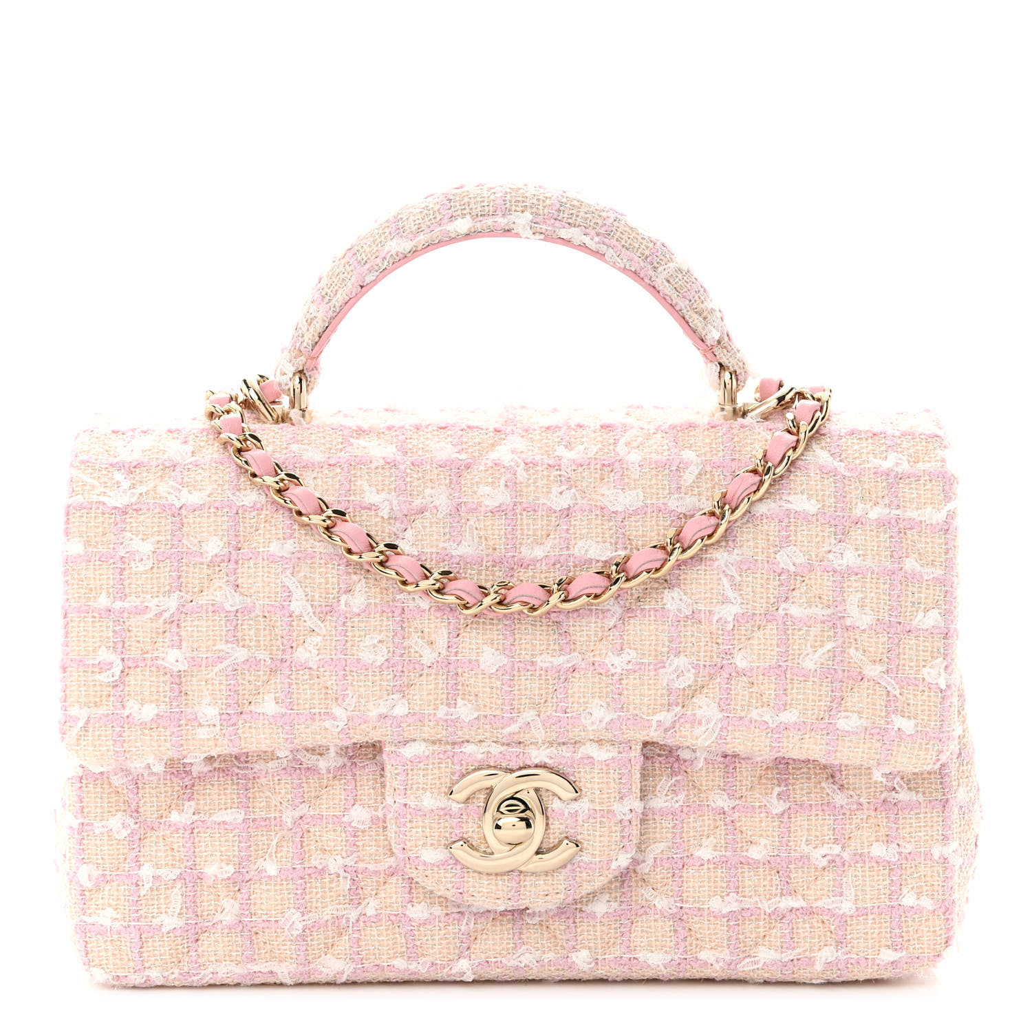 Chanel Mini Top Handle Rectangular Flap Light Pink