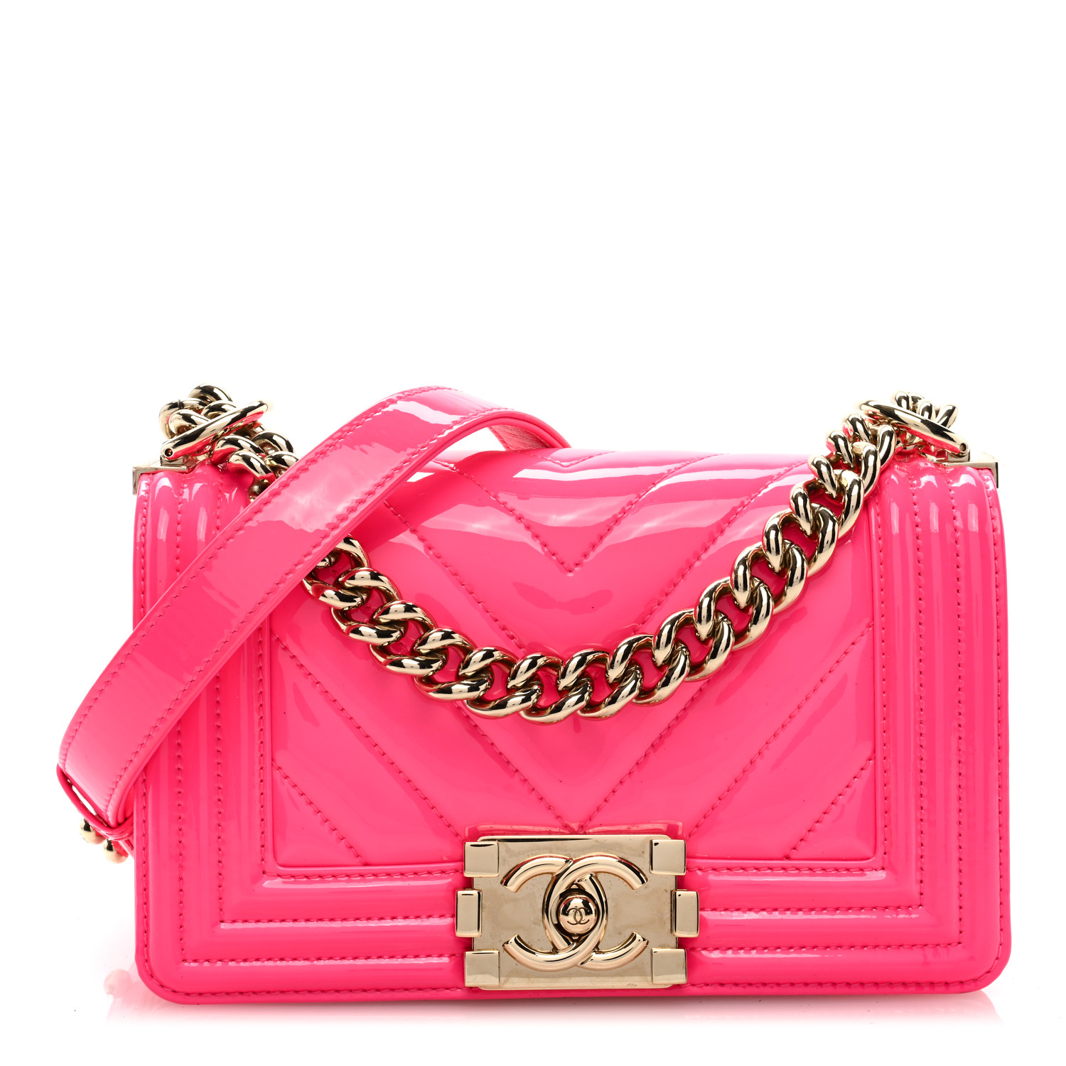 Chanel Small Boy Flap Neon Pink