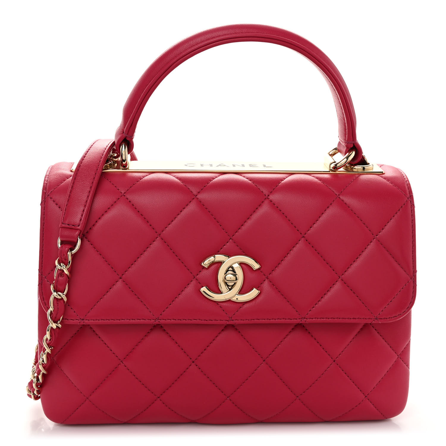 Chanel Small Trendy CC Dual Handle Bag Dark Pink