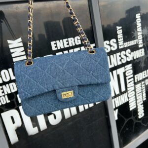 Women Flap Classic Bags Denim Dark Blue PW1112