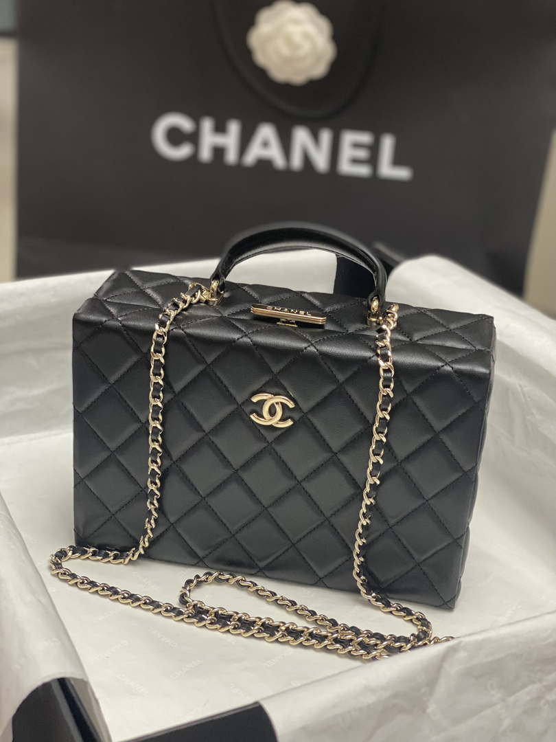 Chanel 25A AS5167 Small Box Bag Lambskin Black