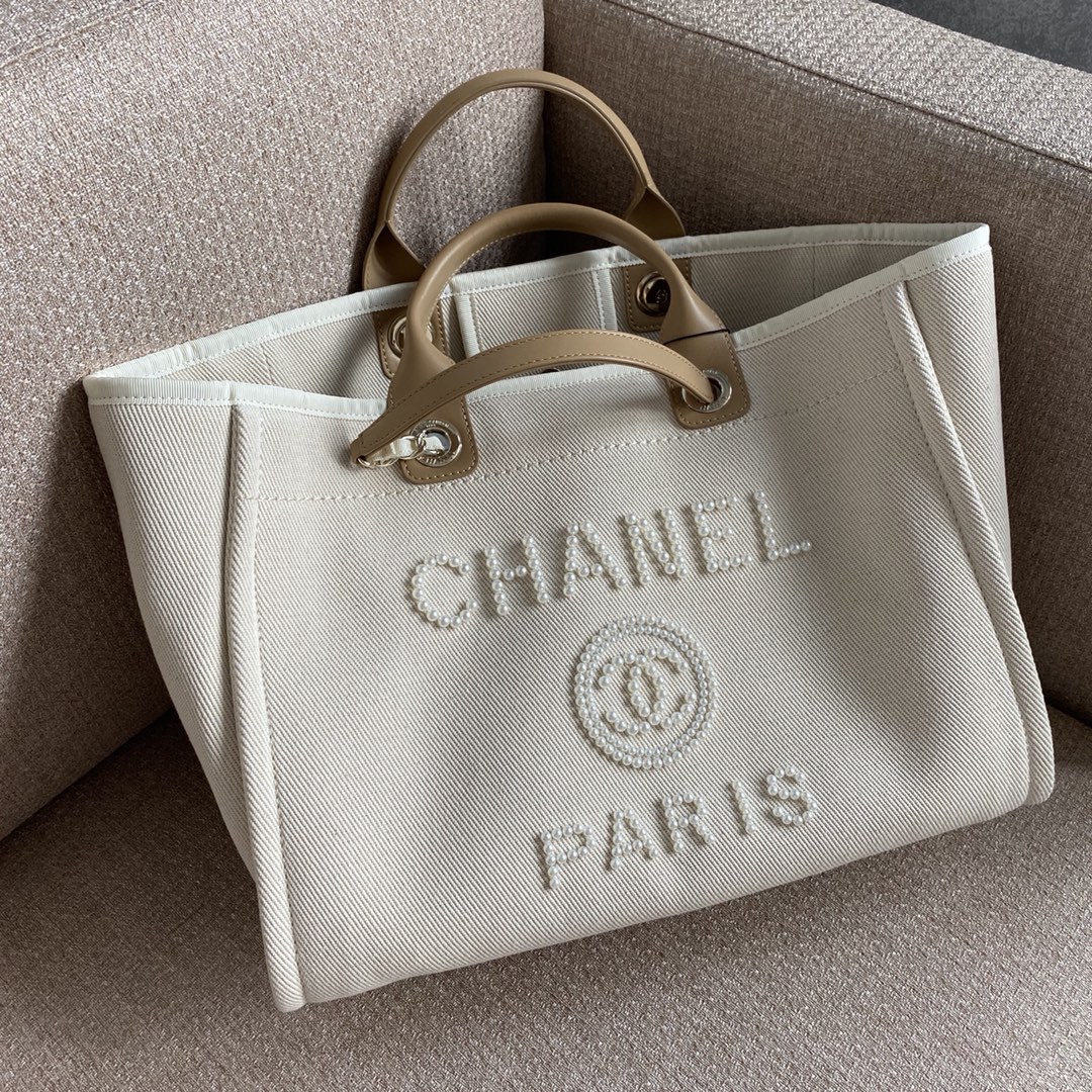 Chanel Deauville Tote Tweed Bag Summer Collection Beige