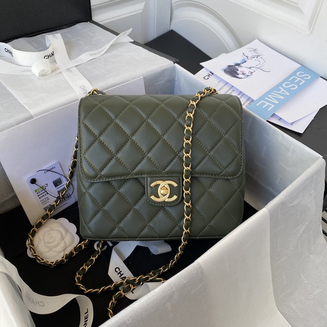 Chanel Mini Flap Bag Dark Green For Women